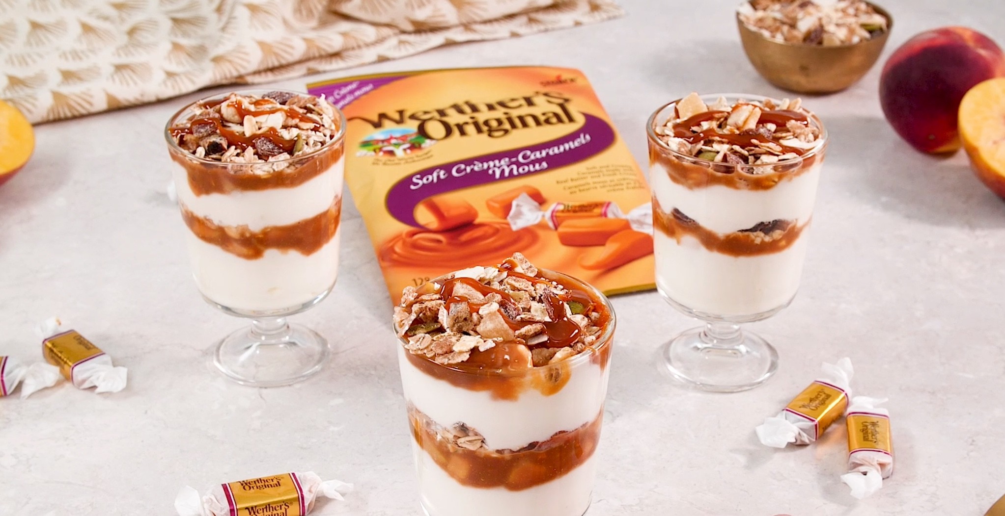 Peaches ‘n’ Cream Caramel Parfait